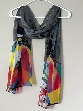 Women’s Vintage Miu Miu Limited Edition Lady Harlequin Silk Scarf